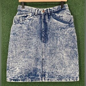 Vintage 80’s Pasta Acid Wash Denim Jean Skirt Women’s Size 27” Waist